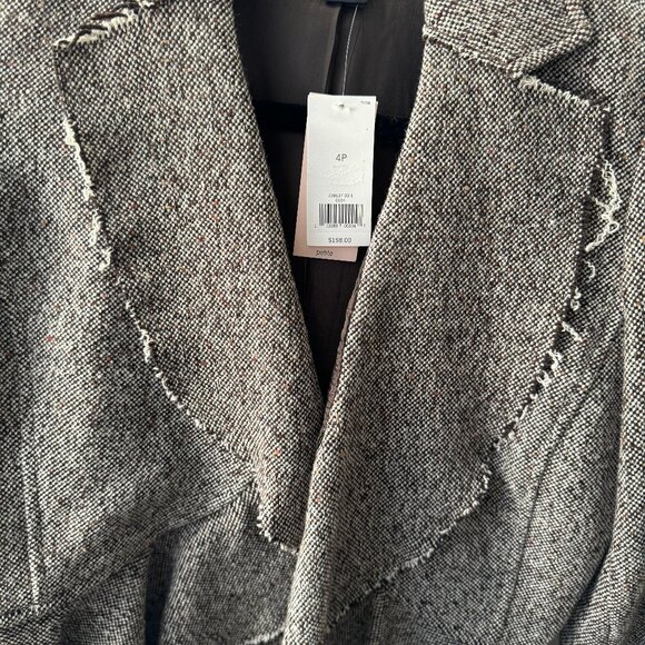 Banana Republic, brown tweed jacket with frayed edges - Picture 2 of 6